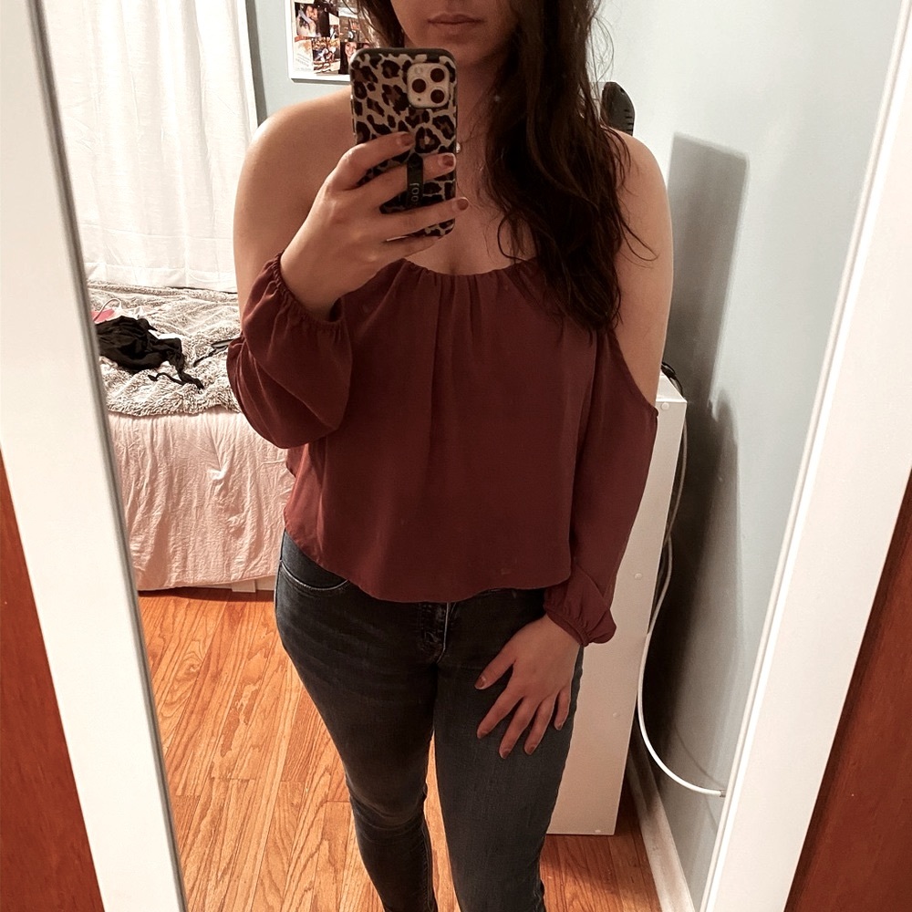 Strapless long sleeve blouse